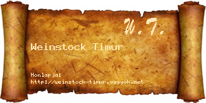 Weinstock Timur névjegykártya